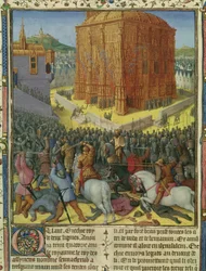 Ms Fr 247 fol.213 Die Belagerung Jerusalems durch Nebukadnezar, Illustration aus 